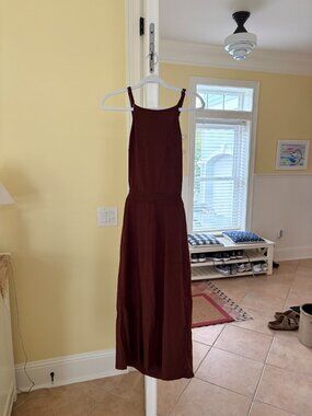 & other stories knit maxi dress burgundy (m)